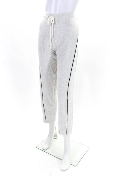 Monrow Womens Mid Rise Piping Slim Leg Lounge Pants Sweatpants Gray Size XL