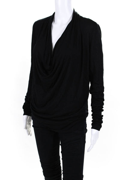 Helmut Lang Women's Round Neck Long Sleeves Basic T-Shirt Black Size M