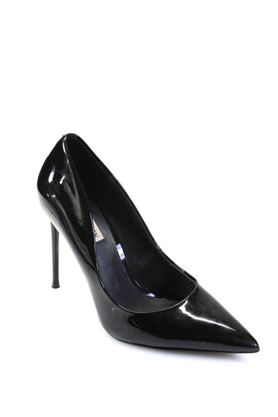 Steve Madden Womens Pointed Toe Slip On Stiletto Pumps Black Patent Size 8