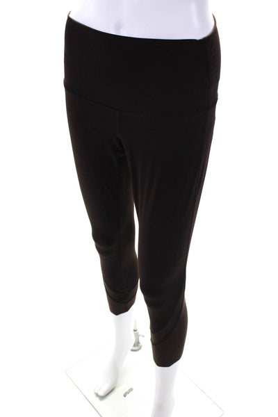 Lululemon Womens Jersey Two Tone Mid Rise Active Capri Leggings Brown Size 8