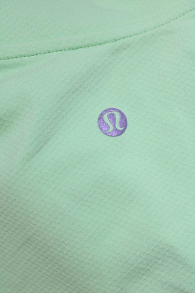 Lululemon Womens Mock Neck 1/2 Zip Sleeveless Active Tank Top Neon Green Size 6