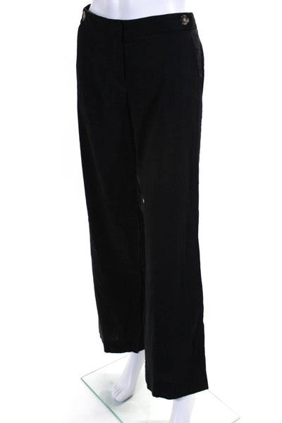 Theory Womens Low Rise Hook & Eye Flared Hem Dress Pants Trousers Black Size 6