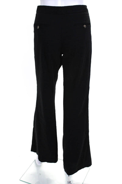 Theory Womens Low Rise Hook & Eye Flared Hem Dress Pants Trousers Black Size 6