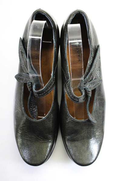 Naot Womens Patent Leather Tie Closure Mary Jane Pumps Pearl Gray Size 41 11