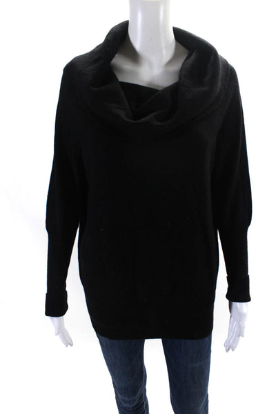 Aqua Cashmere Womens Cashmere Long Sleeve Off Shoulder Sweater Black Size S