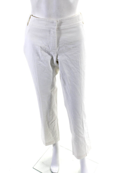 Robert Rodriguez Womens Cotton Hook & Eye Zipped Straight Pants White Size 6