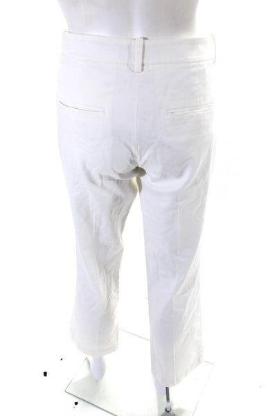 Robert Rodriguez Womens Cotton Hook & Eye Zipped Straight Pants White Size 6