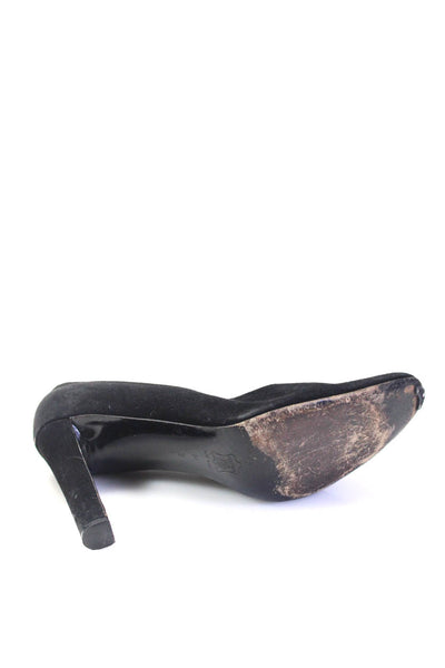 Yves Saint Laurent Womens Suede Slide On Classic Pumps Black Size 8 Medium