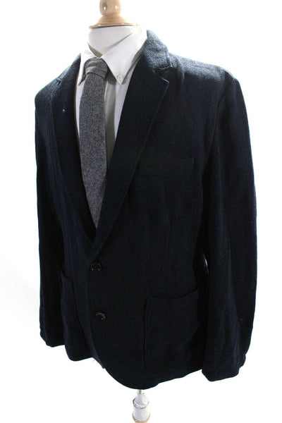 J Crew Mens Wool Unlined Two Button Blazer Jacket Blue Size XL