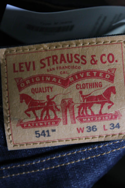 Levi Strauss & Co Mens Dark Wash Straight Leg Jeans Blue Size 36x34