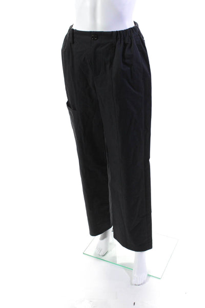 Adeam Women's Elastic Waist Flat Front Straight Leg Shibuya Pant Gray Size S