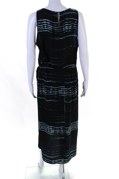 Tart Womens Tie Dye Print Sleeveless Tulip Maxi Dress Navy Blue Size Large