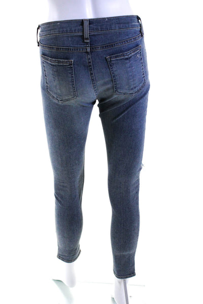 Rag & Bone Jean Womens Mid Rise Distressed Skinny Capri Jeans Blue Denim Size 26