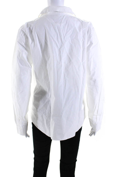 Gestuz Womens Long Sleeve Button Up Shirt Blouse White Cotton Size EU 42