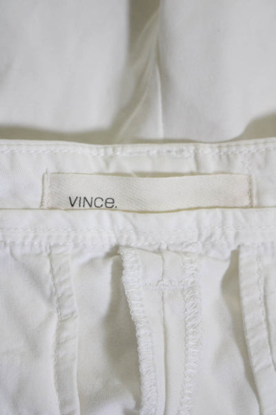 Vince Womens Mid Rise Flat Front Rover Bermuda Shorts White Cotton Size 29