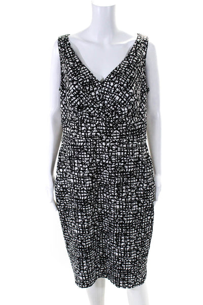 Lafayette 148 New York Women's V-Neck Sleeveless A-Line Midi Dress Black Size 12