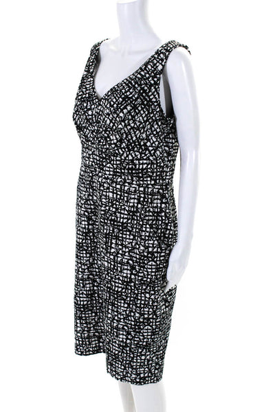 Lafayette 148 New York Women's V-Neck Sleeveless A-Line Midi Dress Black Size 12