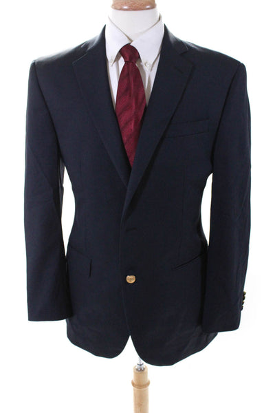 Vineyard Vines Mens Navy Blue Wool Two Button Long Sleeve Blazer Size 40R