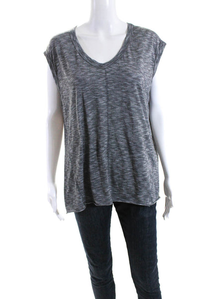 Jet John Eshaya Womens Cotton Jersey V-Neck Sleeveless Shirt Top Gray Size OS