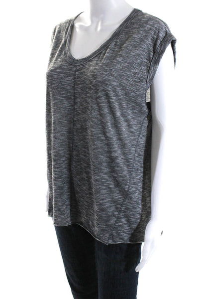 Jet John Eshaya Womens Cotton Jersey V-Neck Sleeveless Shirt Top Gray Size OS