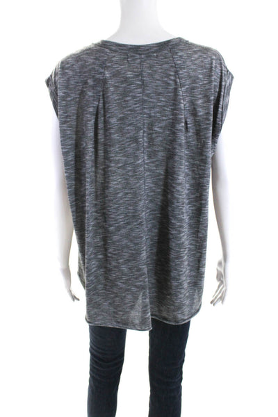 Jet John Eshaya Womens Cotton Jersey V-Neck Sleeveless Shirt Top Gray Size OS