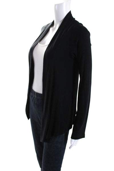 Splendid Womens Cotton Ribbed Knit Long Sleeve Sweater Cardigan Black Size S