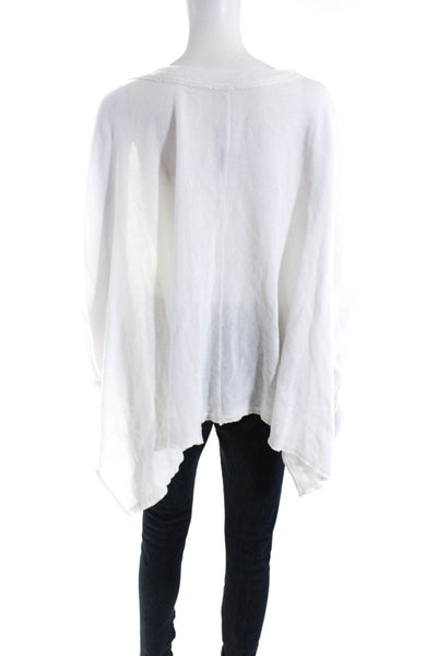 Free People Womens Cotton Embroidered Long Sleeve Blouse Top White Size XS