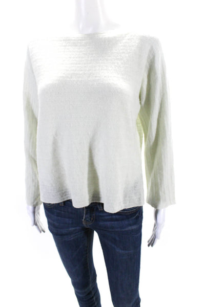 Joie Women's Round Neck Long Sleeves Pullover Sweater Green Size XS