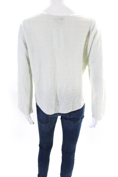 Joie Women's Round Neck Long Sleeves Pullover Sweater Green Size XS