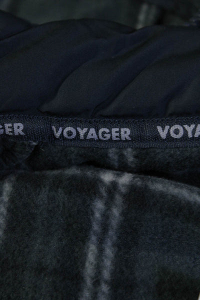 Voyager Mens Front Zip Mock Neck Quilted Jacket Navy Blue Size Extra Large