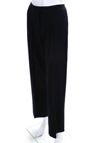 Lafayette 148 New York Womens Wool Straight Leg Pants Trousers Navy Size 2