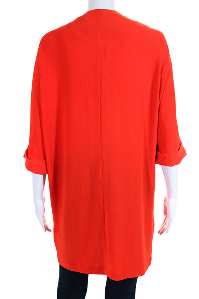 Essentiel Antwerp Womens Bright Orange Open Front 3/4 Sleeve Jacket Size 36