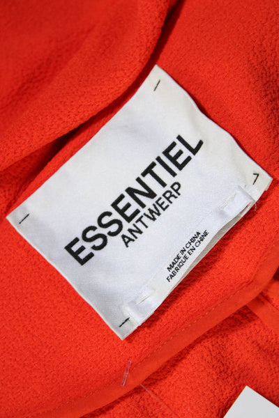 Essentiel Antwerp Womens Bright Orange Open Front 3/4 Sleeve Jacket Size 36