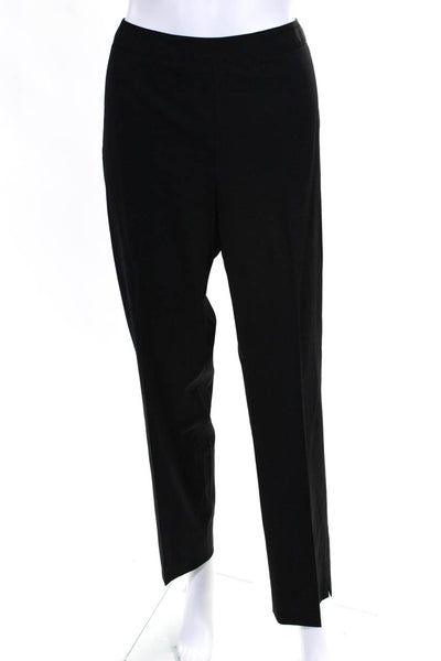 Lafayette 148 New York Womens Black Wool Pleated Straight Dress Pants Size 10