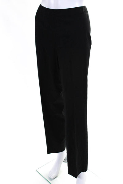 Lafayette 148 New York Womens Black Wool Pleated Straight Dress Pants Size 10