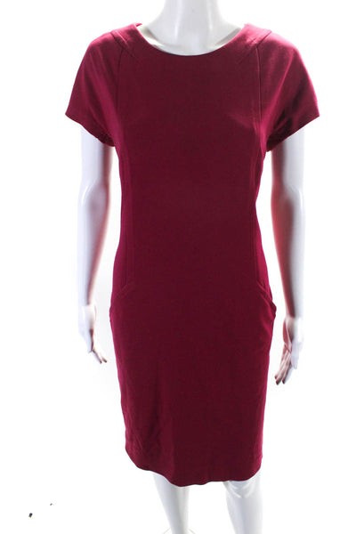 Etcetera Women's Round Neck Sleeveless Pockets A-Line Midi Dress Red Size 12