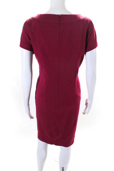 Etcetera Women's Round Neck Sleeveless Pockets A-Line Midi Dress Red Size 12