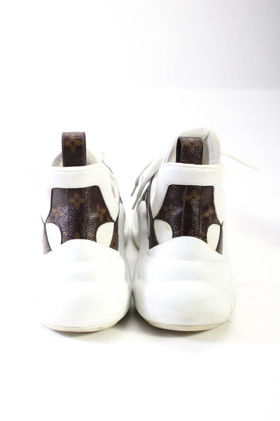 Louis Vuitton Womens White Brown Monogram Arclight Sneakers Shoes Size 41