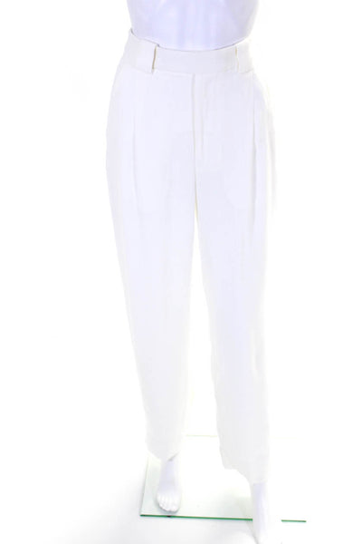 Sir. Women's Hook Closure Pleated Front Straight Leg Dress Pant White Size 0