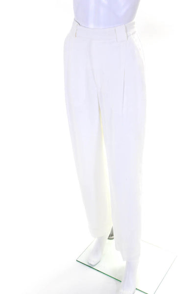 Sir. Women's Hook Closure Pleated Front Straight Leg Dress Pant White Size 0