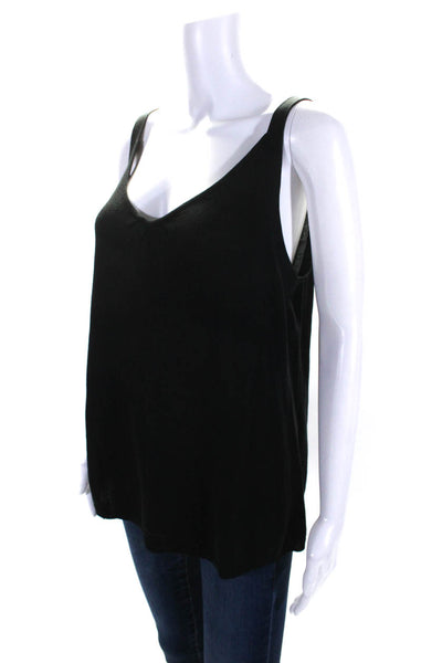 Eileen Fisher Women's Scoop Neck Sleeveless Sweater Tank Top Black Size L