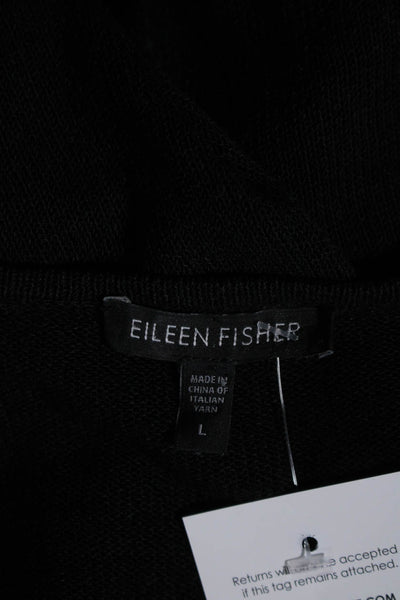 Eileen Fisher Women's Scoop Neck Sleeveless Sweater Tank Top Black Size L