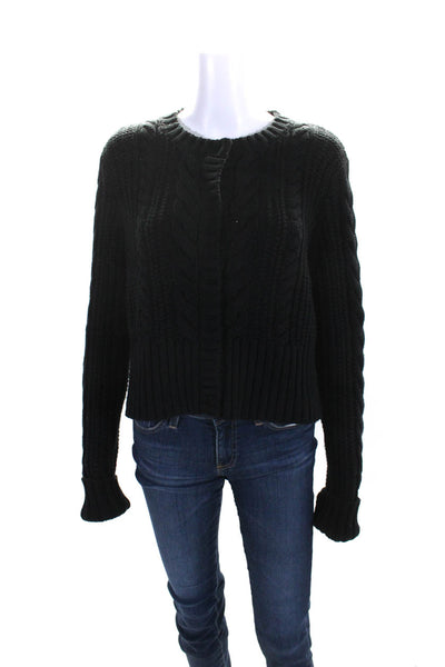 Sundays NYC 713 Womens Cotton Blend Button Up Cardigan Sweater Black Size 1