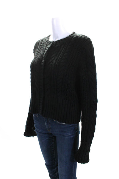 Sundays NYC 713 Womens Cotton Blend Button Up Cardigan Sweater Black Size 1