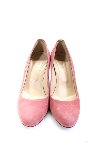 J Crew Womens Suede Round Toe Slip On Wedges Heels Pumps Pink Size 7.5