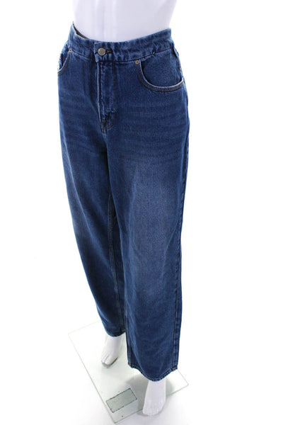 Good American Womens Cotton Blend Five Pocket High-Rise Jeans Blue Size 30