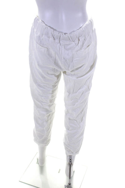 Bella Dahl Womens White Drawstring High Rise Cuff Ankle Jogger Pants Size S