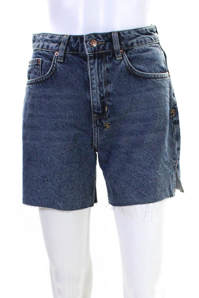 Ksubi Womens Cotton Medium Washed Buttoned Zipped Denim Shorts Blue Size EUR25