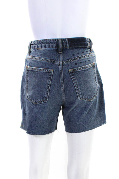 Ksubi Womens Cotton Medium Washed Buttoned Zipped Denim Shorts Blue Size EUR25