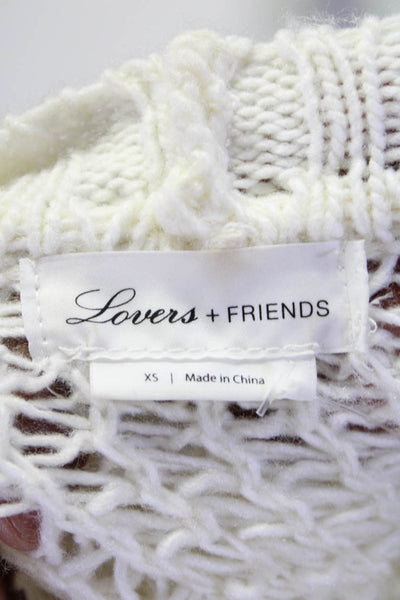 Lovers + Friends Womens Knit Ribbed Textured Open Front Cardigan White Size XS